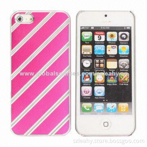 Case for iPhone 5/5s, PC is sticked with aluminum on the surface